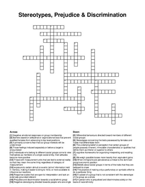 experience discrimination crossword clue|Experienced discrimination